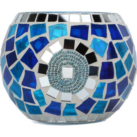 Bougeoir chauffe-plat Style européen, thème océan bleu, lumière réfléchie bleu vert, bougeoirs en verre pour la décoration (1/5)
