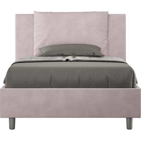 Letto una piazza e mezza rivestito in Microfibra - ANTEA - Dimensione Rete: 120x200 - Tipologia Letto: Senza Rete - Colore: Glicine (1/4)