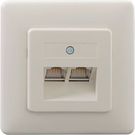 Rutenbeck UAE-Anschlussdose, 2-fach, 2 x 8-polig, UP, reinweiß