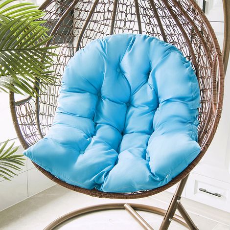 Coussin pour chaise suspendue et fauteuil balançoire – Housse amovible et lavable, couleur bleu lac, pour usage intérieur et extérieur