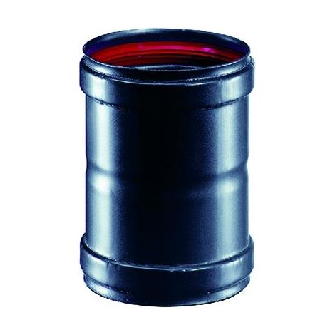 Manicotto Tubo 'Pellet' Cm 8 F/F in Acciaio Fe Nero. Spessore 1,2 Mm