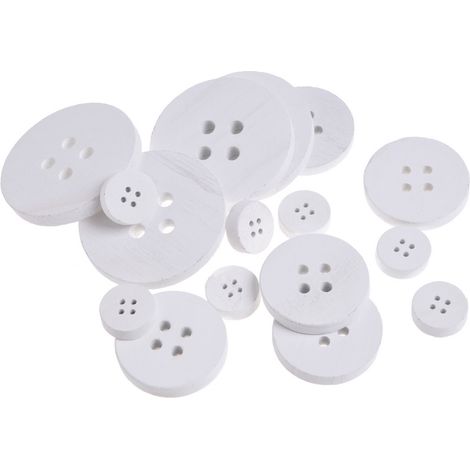 Botones decorativos de madera (18 unidades)  129CAN14001WH