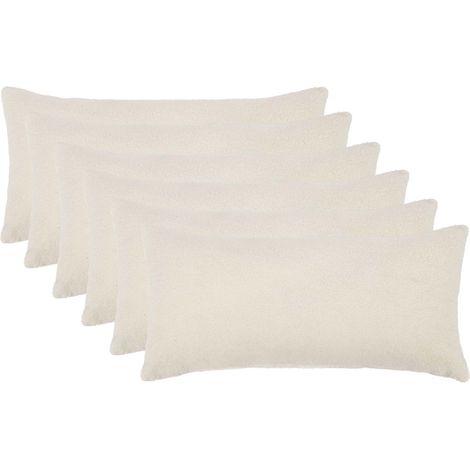 Cushion Cover 6 pcs HEERLEN Cream 40 x 80 cm Bouclé vidaXL
