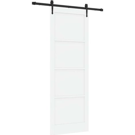 Porte coulissante ORKDAL, blanche, 83 x 232 cm, pin massif. (1/5)