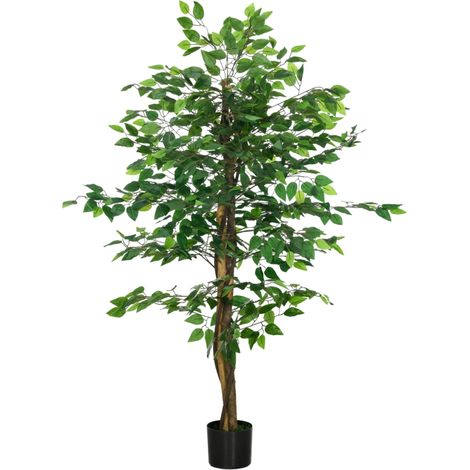 Ficusbaum artificiel, réaliste, 150 cm de hauteur, avec pot, vert (1/5)
