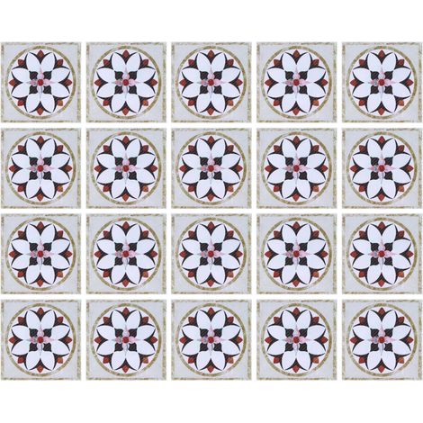 20 Autocollants Carrelage Adhésifs Imperméables Décoratifs pour Salle de Bain ou Cuisine (1/5)