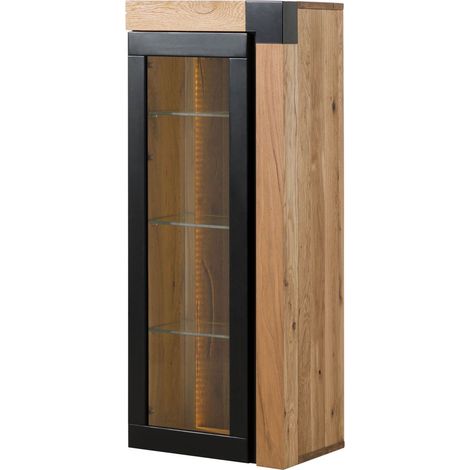 Hängevitrine Wildeiche 48x35x120 natur geölt ROTTERDAM 110 (1/4)