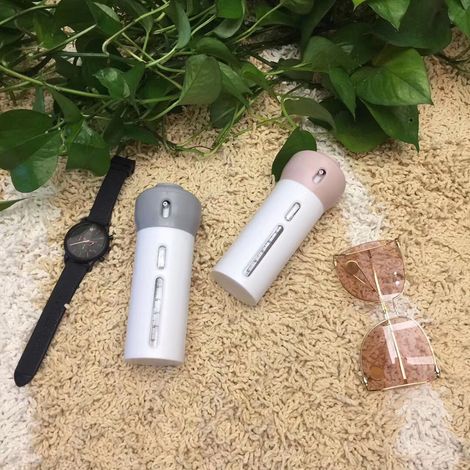 Dispensador portátil 4 en 1 para loción, champú, tónico y emulsión, recargable, botella de viaje giratoria. (1/5)