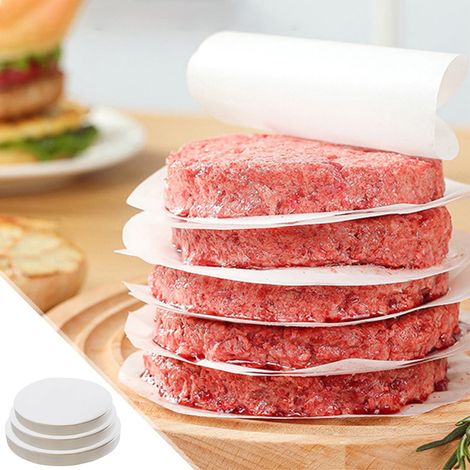 Papier Séparateur Pour Galettes De Boeuf - 13 x 13 cm - Non Adhérent - Pour Presse À Hamburgers - 100 Pièces (1/5)