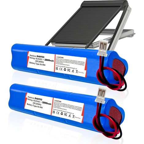 Lot de 2 batteries de rechange 2026 NI-MH 2800 mAh pour volet roulant 846933 946930 946933 pour actionneur de volet roulant, volet roulant solaire, volet roulant SSL, batterie 10,8 (1/5)