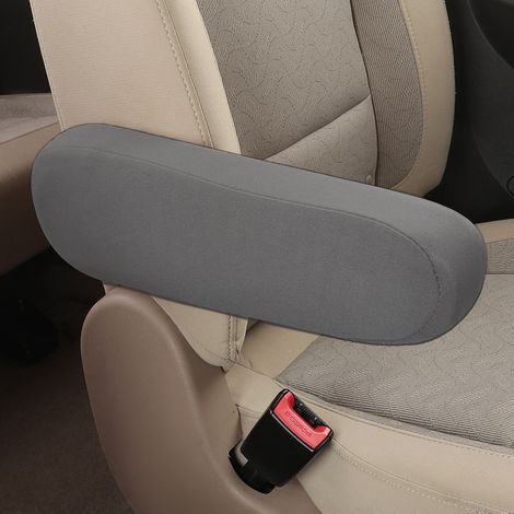 XTRELAMP-Paire housses accoudoir voiture tissu plat élastique, gris, ajustement universel camions SUV camionnettes, facile poser (1/5)