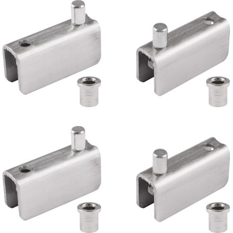 Glass Door Hinge, 2 Pairs Adjustable Frameless Glass Clips for Cabinet Door, Replacement Kit for 5-8mm Free Swing Glass (Silver) (1/5)