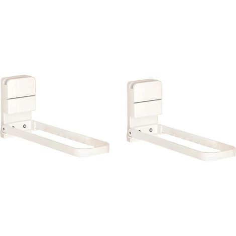 Set of 2 towel racks with powerful suction cups – No drilling required – Stainless steel wall-mounted towel rack for shower, kitchen, camper van, small bathroom organizer, grey (white) (1/5)