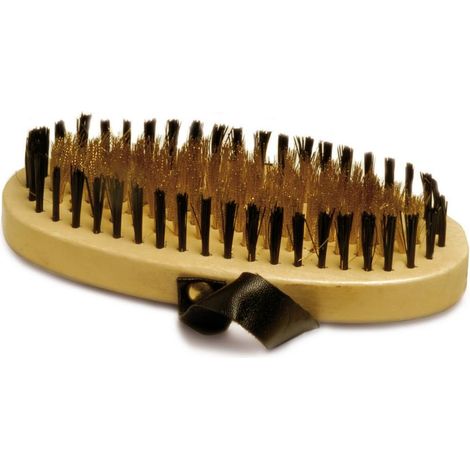 Spazzola da palmo ovale con setole in ottone per cani e gatti