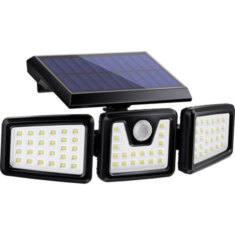 reno – Projecteur à détecteur de mouvement solaire 3 têtes – Alimentation solaire – Éclairage puissant – Indice de protection IP65 – Installation facile (1/5)