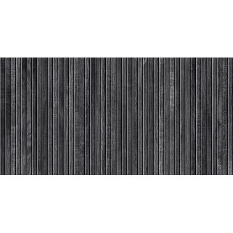 Aelle - Carrelage sol / mur effet bois bambou à relief 60x120 cm ARTWOOD RIBBON BLACK - Vendu par boîte de 1.44 m²