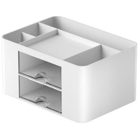 Organiseur de bureau avec 2 tiroirs, porte-stylos multifonctionnel pour le bureau, organisateurs de bureau et rangement avec 5 compartiments, organisateur de bureau pour le bureau (1/5)