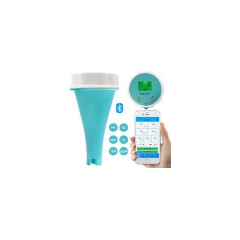 Détecteur de chlore résiduel pour piscine YC01 / pH / CE / ORP / Application Bluetooth / Moniteur de qualité d'eau 6 en 1 pour aquarium