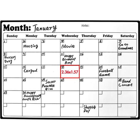1 Calendrier magnétique, effaçable à sec, tableau blanc, surface acier, pour réfrigérateur (1/5)