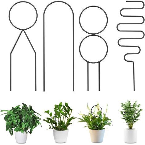 4 pièces Support de Plantes d'intérieur, Treillis métallique pour Plantes grimpantes, Support de Plantes pour Plantes en Pot, Un Bon Choix et Un Super Cadeau pour Les Amateurs de Jardinage (1/5)