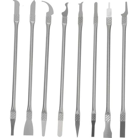 8 Pièces Téléphones Intelligents Outil De Voiture Outils De Suppression D'autocollants Outil De Retrait De Joint Autocollants Automobiles Spatule en Métal Rasoir Téléphone Portable (1/5)