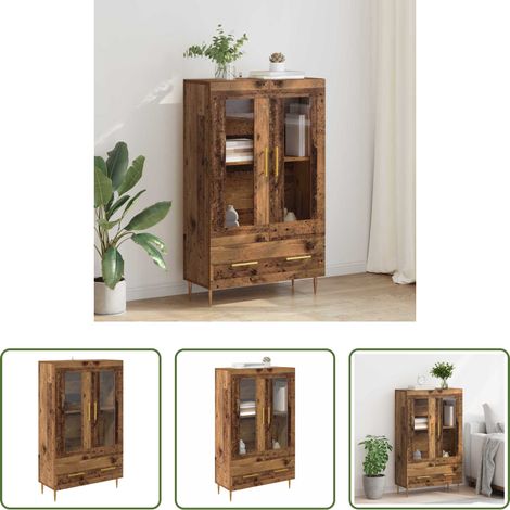Armoire bois ancien - Haut Armoire avec tiroir Bois Ancien 69,5 x 31 x 115 cm (1/5)