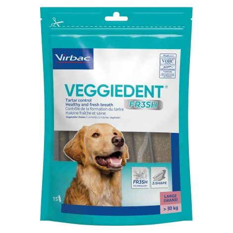 Virbac Dog Veggiedent Fr3sh Stick - Virbac Dog Veggiedent Fr3sh Stick - Confezione da 15 Stick Taglia L ( 30 Kg)