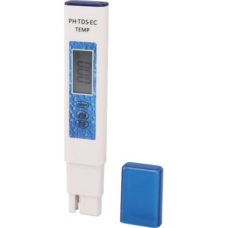 Präzises, empfindliches und tragbares 4-in-1-Digital-Wassermessgerät: pH-Wert, TDS, EC-Wert, Temperatur, Wasserqualität (blau) (1/5)