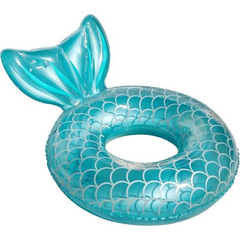 Bouée sirène gonflable pour piscine, matelas flottant sirène, queue de sirène scintillante pour fête aquatique adulte, bouée d'été pour la plage (1/5)