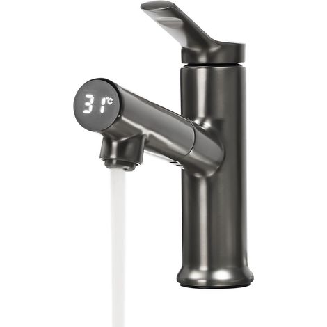 Rubinetti per scaldabagno elettrico istantaneo, rubinetti estraibili con display LED della temperatura, rubinetto per scaldabagno per cucina e bagno