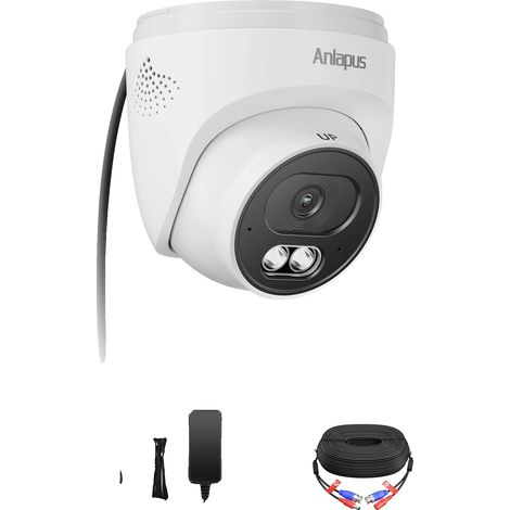 Telecamera a cupola, video 4K ultra nitido, visione notturna, 1 pezzo, spina UE 220V-240V-a (1/2)