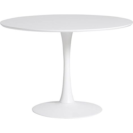 CANTIQUE - Table Ronde 110cm Pied et Plateau Blancs (1/3)