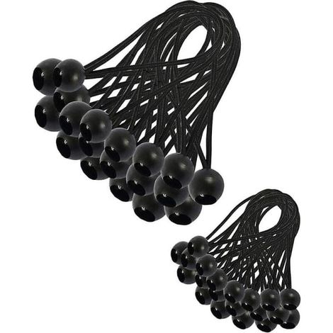 Lot de 30 tendeurs élastiques, tendeurs élastiques pour bâche, tendeurs élastiques pour pavillon, bâche, camping, tente, rallonge de rideaux (200 mm) (1/4)