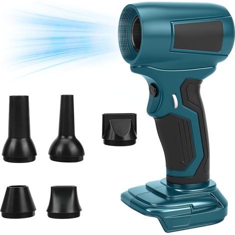 Blower Compatible with Makita 18 V Batteries, Mini Leaf Blower with 5 Nozzles, 30 m/s Air Speed, 130,000 RPM Brushless Motor, Portable Leaf Blower for Removing Leaves, Dust & Snow (1/5)