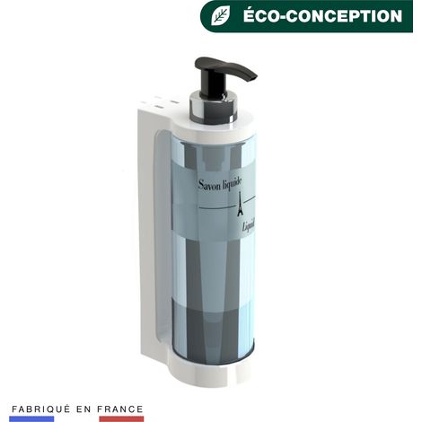 JVD – Distributeur de savon ISISS blanc 300 ml – Réservoir verrouillé par clé – Débit 1 ml par pression – Compatible gel hydroalcoolique (1/3)