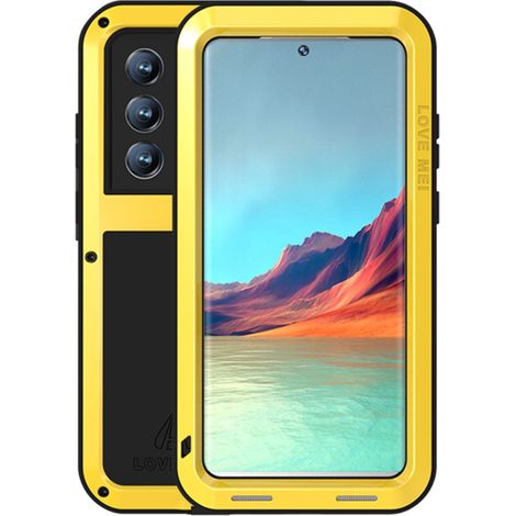 Coque Love Mei pour Samsung Galaxy S22 Ultra, robuste, sans verre, jaune (1/5)