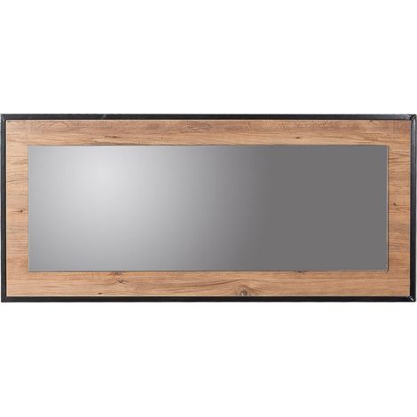 Miroir, panneau de particules mélaminé, couleur pin atlantique noir (1/3)