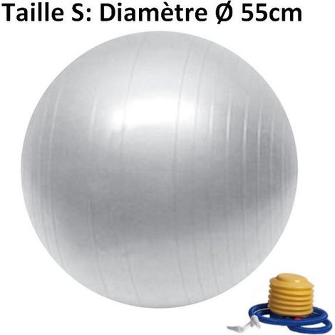 Ballon de Fitness - D 55 cm - Gris - Livraison gratuite (1/2)