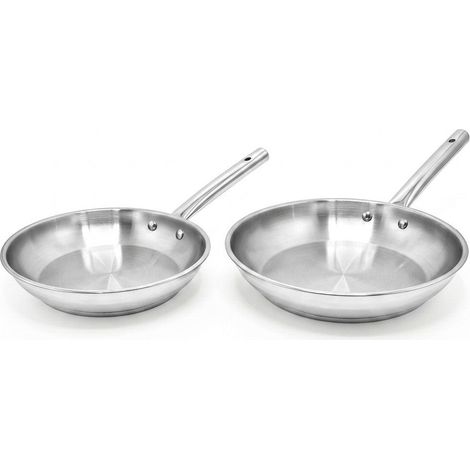 Lot de 2 poêles de cuisson 20 cm et 24 cm en inox Fackelmann Rhona (1/5)