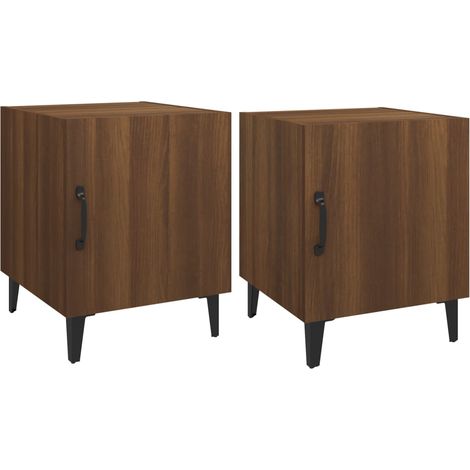 Set di 2 comodini con vano con anta 40 x 40 x 50 cm MDF marrone DEC035212