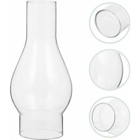 Abat-jour en Verre Transparent pour Lampe à Huile, Cheminée en Verre de Lampe à Pétrole, Abat-jour pour Lampe Kérosène, Accessoires Remplaçables (Size : Small) (1/4)