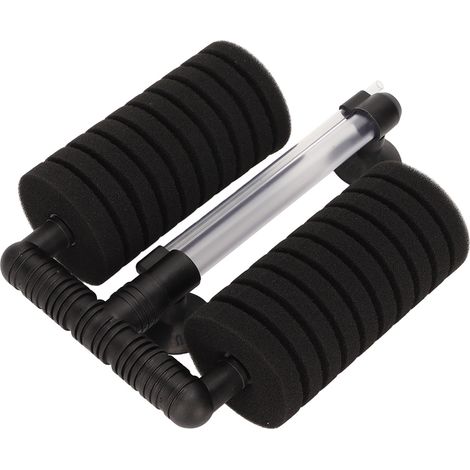 Hocheffizienter, einstellbarer, zweistufiger biologischer Schwamm-Aquarienfilter mit 2 Saugnäpfen für Aquarien