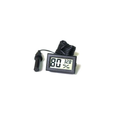 Termometro igrometro digitale LCD integrato con sonda esterna per incubatrice, acquario, pollame e rettili, nero-crezuo
