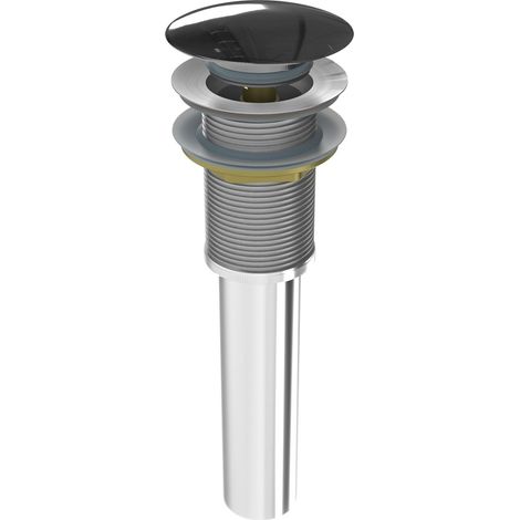 BERNSTEIN - Desagüe automático de latón para lavabo, fregadero y pila, sin rebosadero - color Acero inoxidable - Ø6,6cm