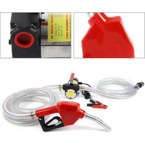 Pompe diesel auto-amorçante 12 V Pompe à fioul avec 2 tuyaux 175 W 45 l/min