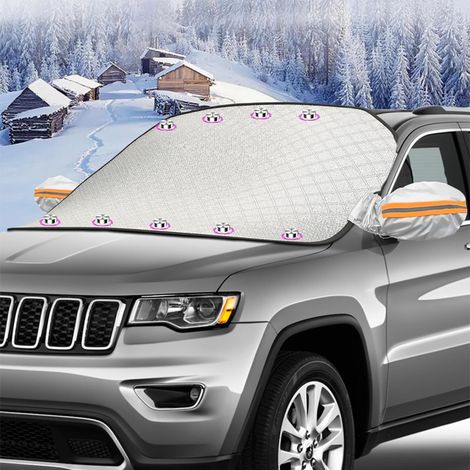 Couverture Pare-Brise - Magnétique Antigel - Universelle 170x145 cm - Protection Neige Glace UV Poussière - Avec Couvercles Rétroviseurs - 1 Pièce (1/5)