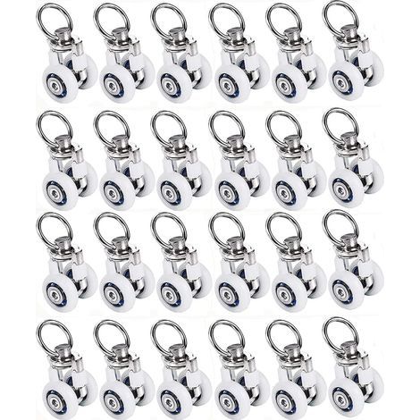 20pcs 38x20mm Rouleaux de Rail de rideau, Poulie Silencieuse,pour Accessoires Rideaux Dans Salles de Bains,Chambres