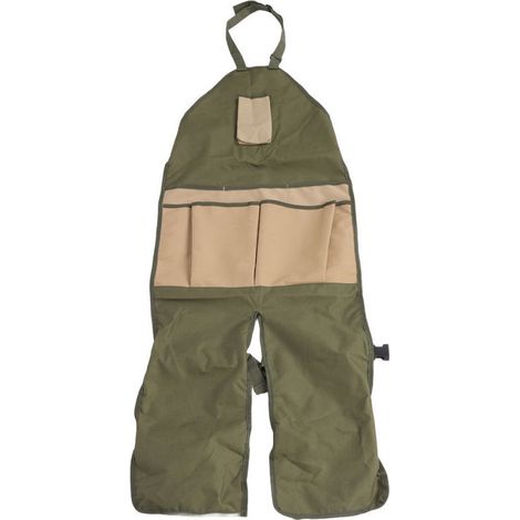 Grembiule da giardinaggio Crezuo robusto in tessuto Oxford 600D con fibbia regolabile e numerose tasche porta attrezzi per giardino, cortile, fattoria, resistente e durevole, con protezione per le gam
