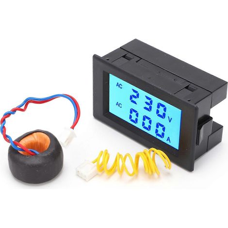 QH4835A LCD-Doppelanzeige Strom- und Spannungsmesser, elektrisches digitales Amperemeter/Voltmeter, AC 80–400 V