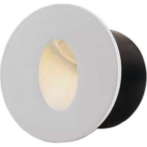 Silamp – Balise LED encastrable ronde 3W 220V 34° blanche IP20 – Pour escaliers – Installation facile dans surfaces pleines – Indice de protection IP20